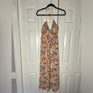 Old Navy floral halter maxi dress size XS